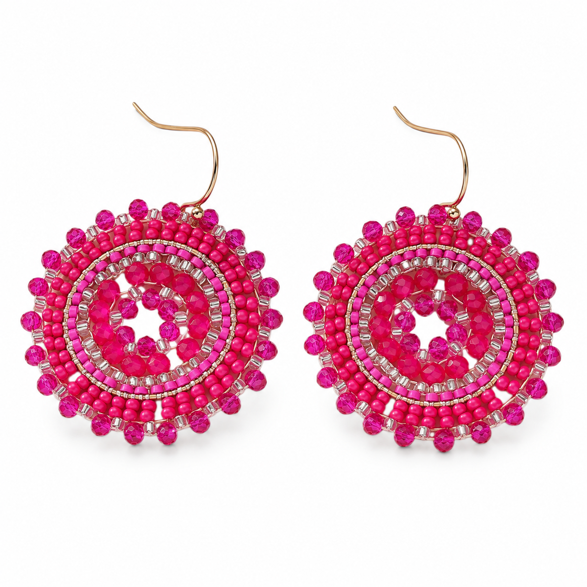 Burst of Love Beaded Drop Earrings – White Accent Lightweight Fashion Earrings