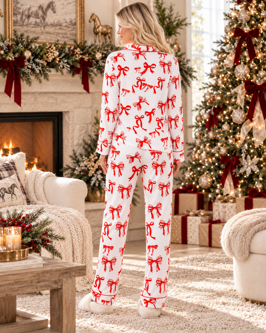 Wrapped in Christmas Bow Pajama Set