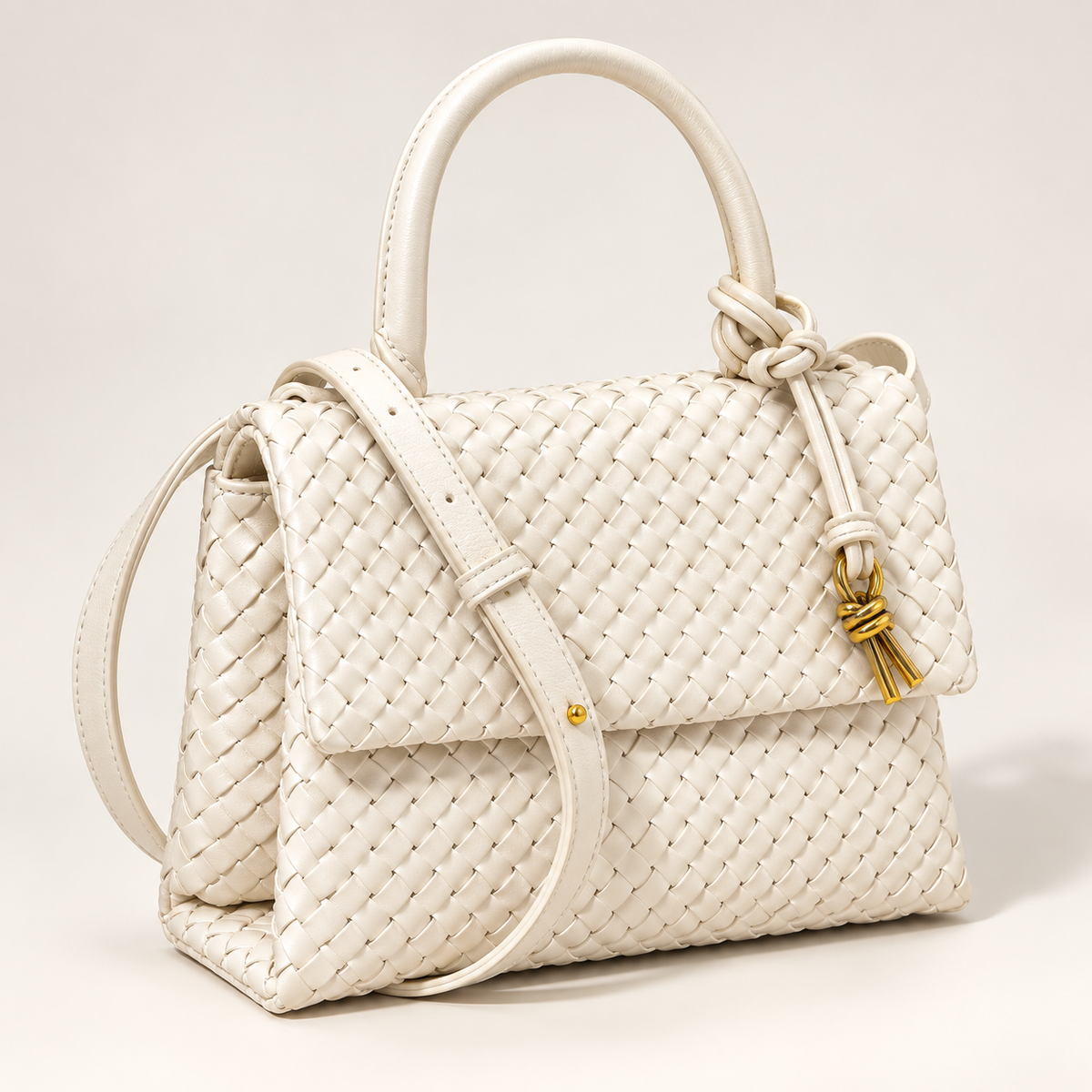 Sutton Woven Handbag | Structured Top Handle Crossbody