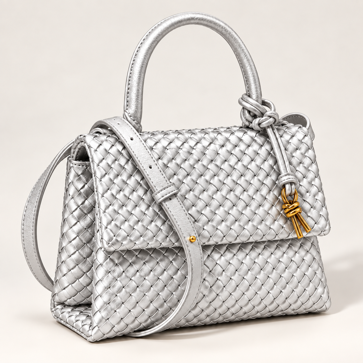 Sutton Woven Handbag | Structured Top Handle Crossbody
