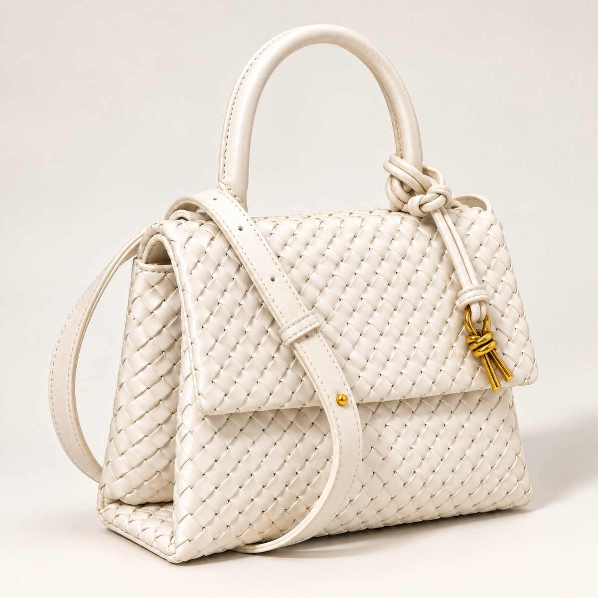 Sutton Woven Handbag | Structured Top Handle Crossbody