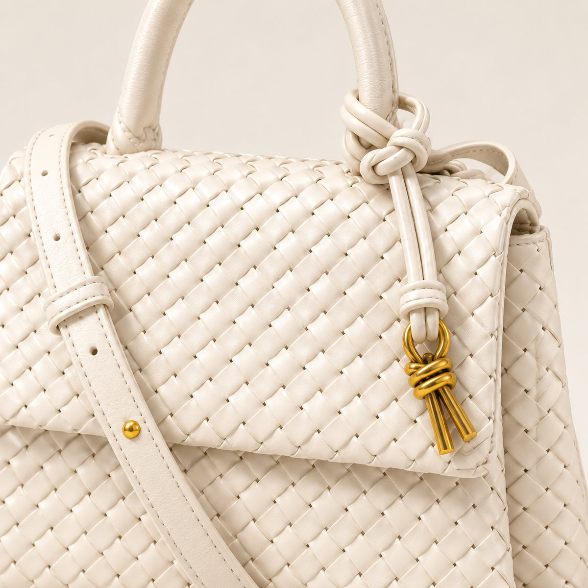 Sutton Woven Handbag | Structured Top Handle Crossbody