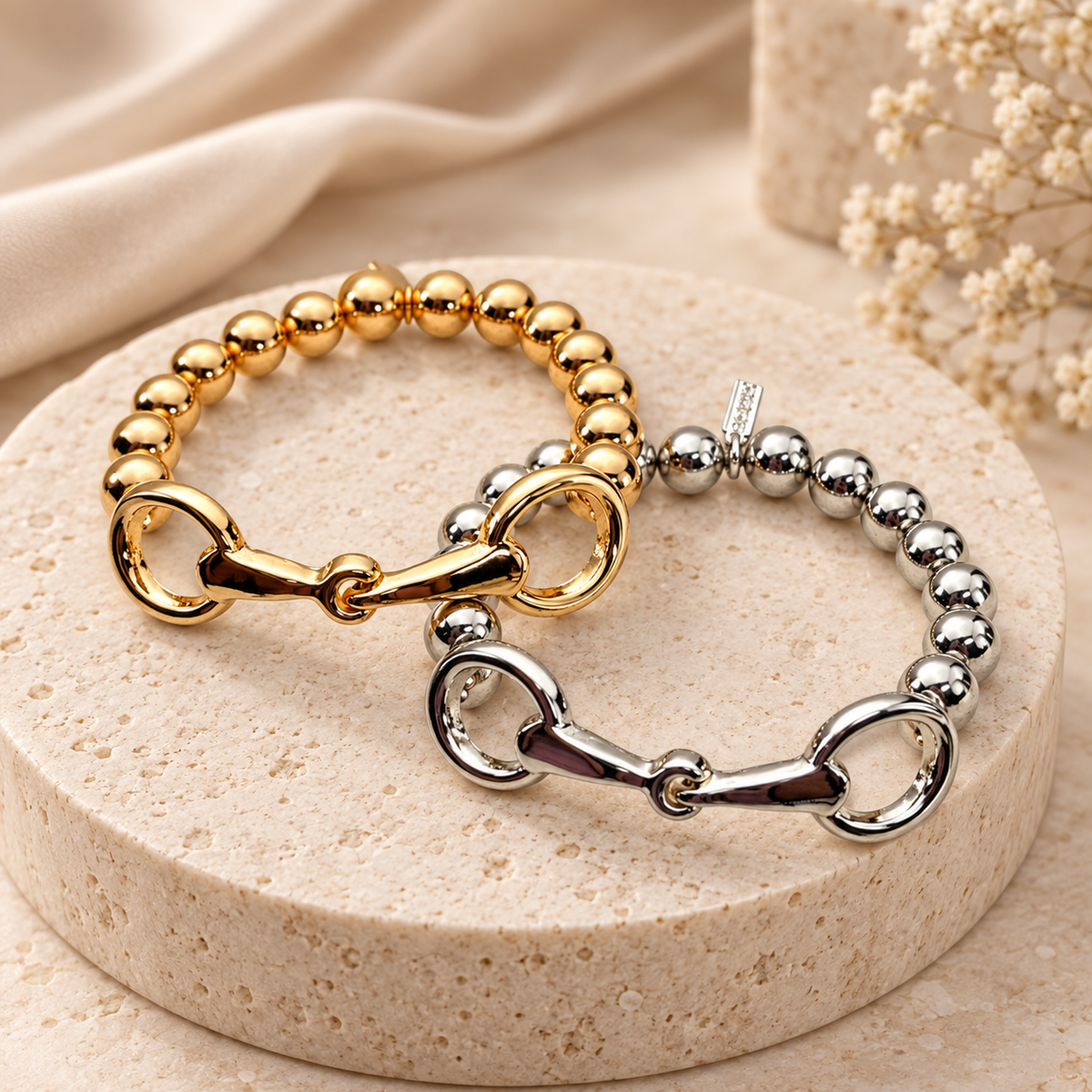 Golden Reins Snaffle Bit Stretch Bracelet