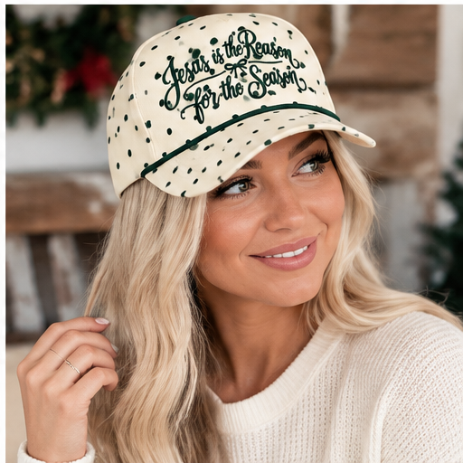 Jesus Is the Reason Polka Dot Embroidered Snapback Hat