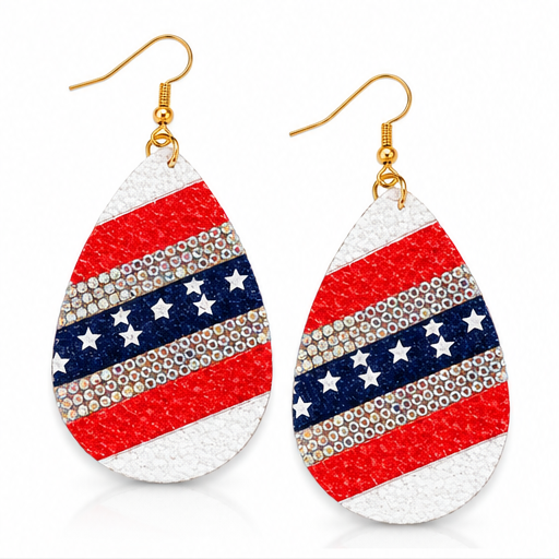 American Sparkle Tear Drop Earrings