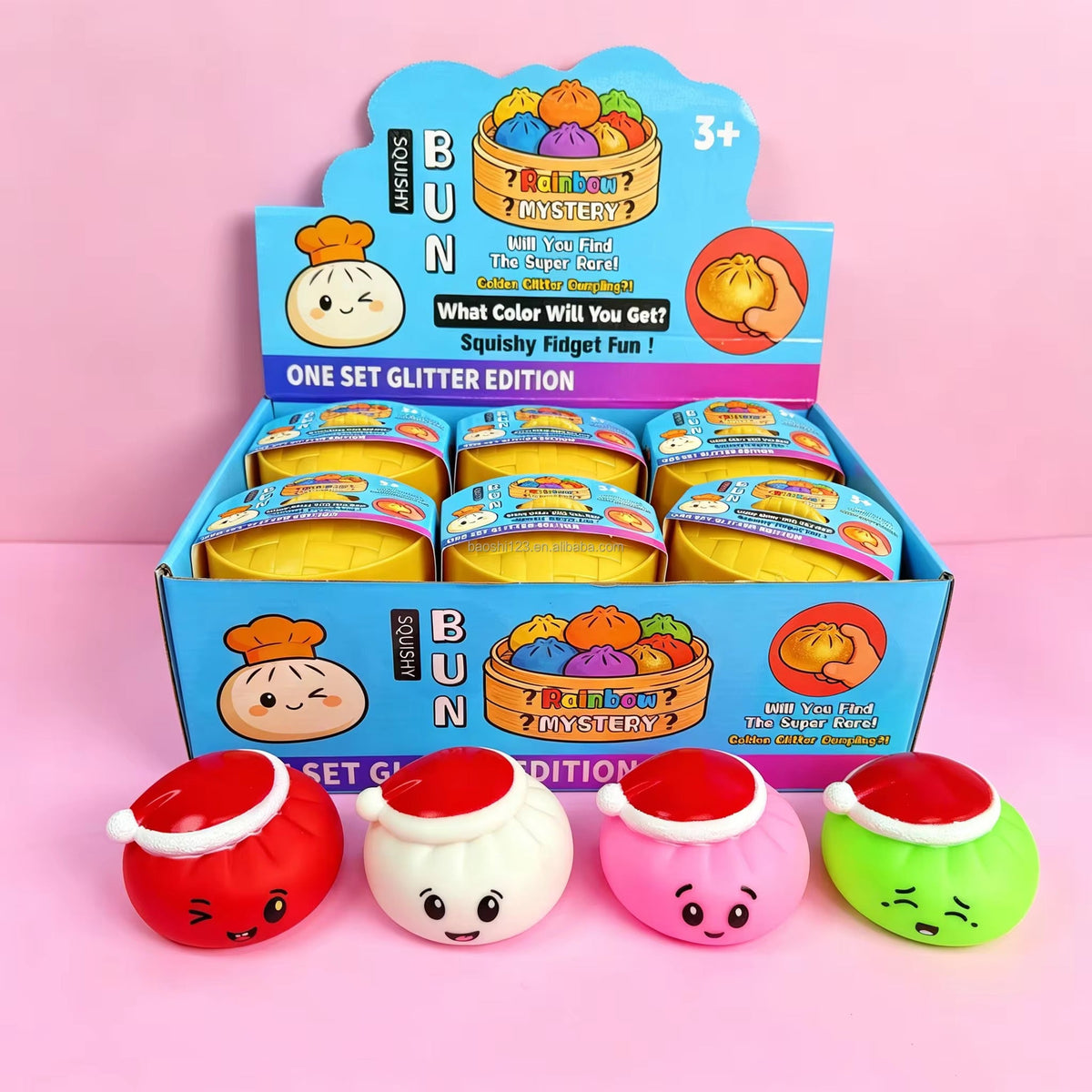 Christmas Squeaky Dumpling Squishy Toy – Mystery Color