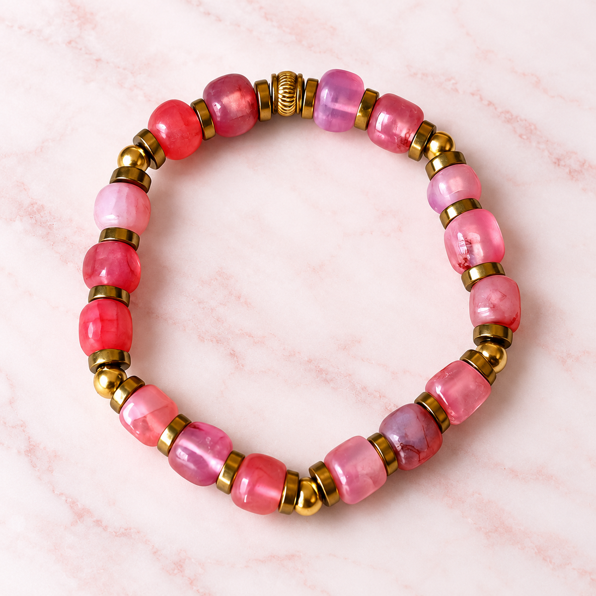 Hematite & Agate Gemstone Bracelet