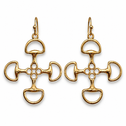 The Bridle Cross Earring | Equestrian Statement Drop