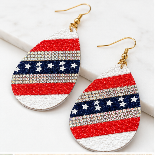 American Sparkle Tear Drop Earrings