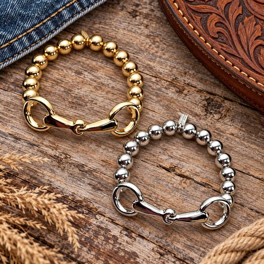 Golden Reins Snaffle Bit Stretch Bracelet
