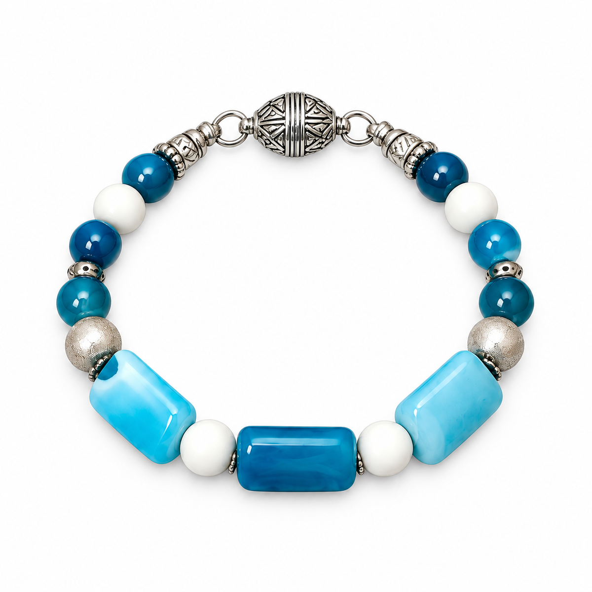 Necklace & Bracelet Set, 2-Strand White Agate
