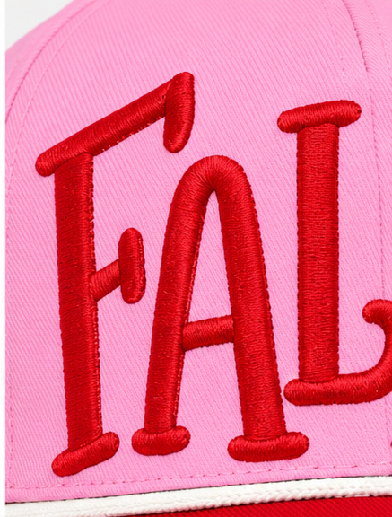 FALALA Pink & Red Star Christmas Snapback Hat | Embroidered Holiday Cap