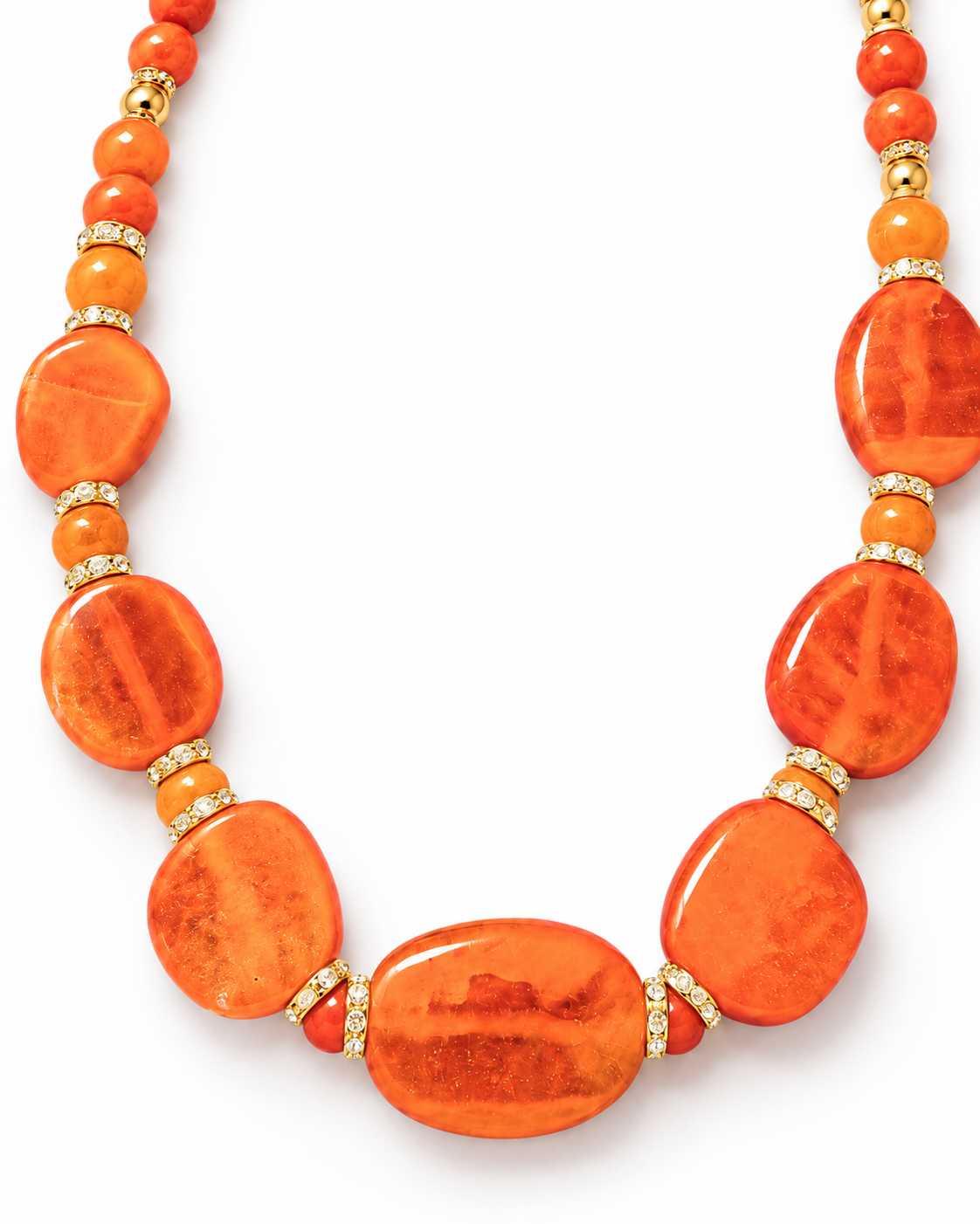 Orange Agate Gemstone Statement Necklace