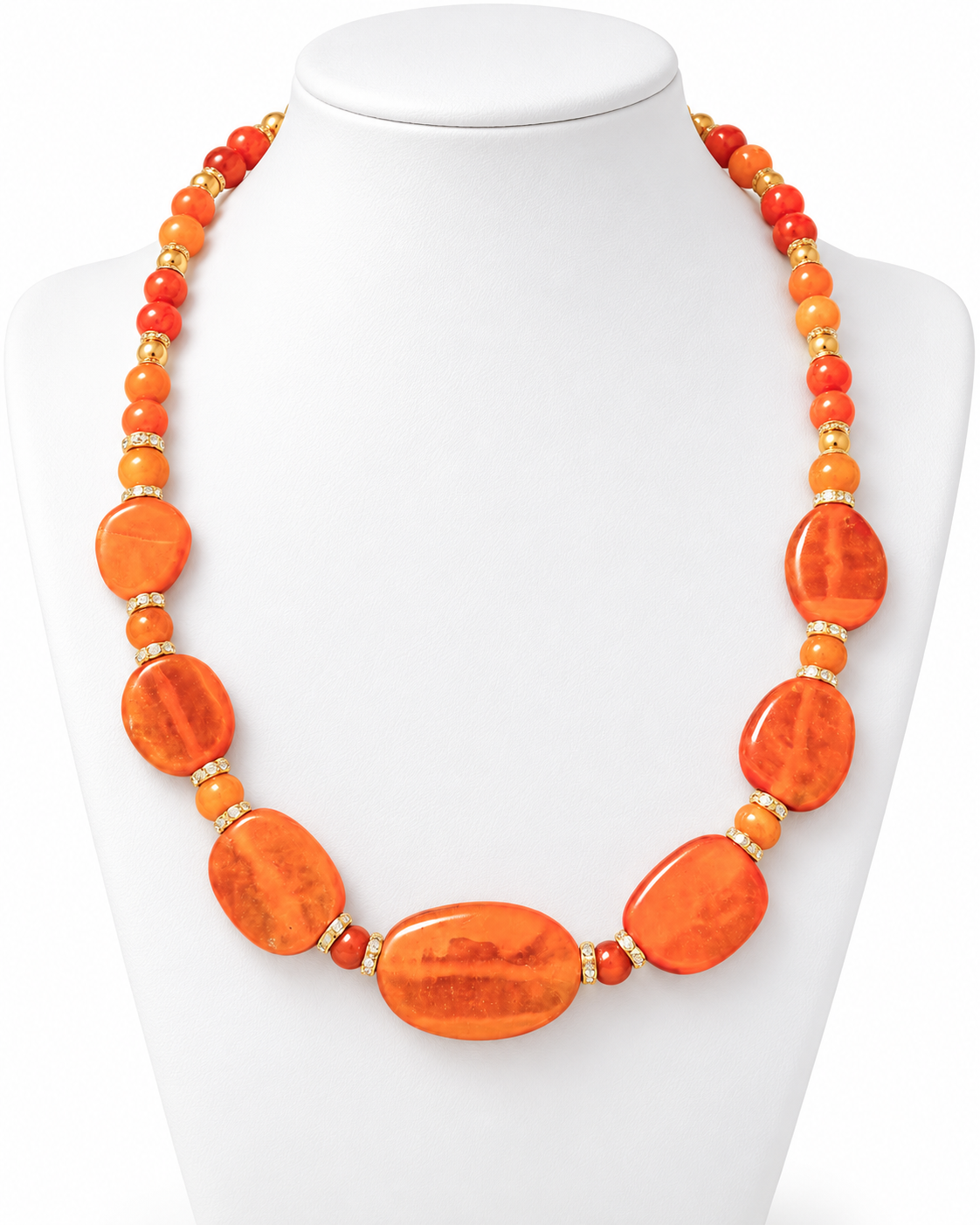 Orange Agate Gemstone Statement Necklace