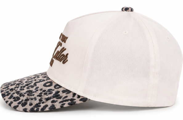 Living On That Blue Collar Dollar Leopard Print Snapback Hat