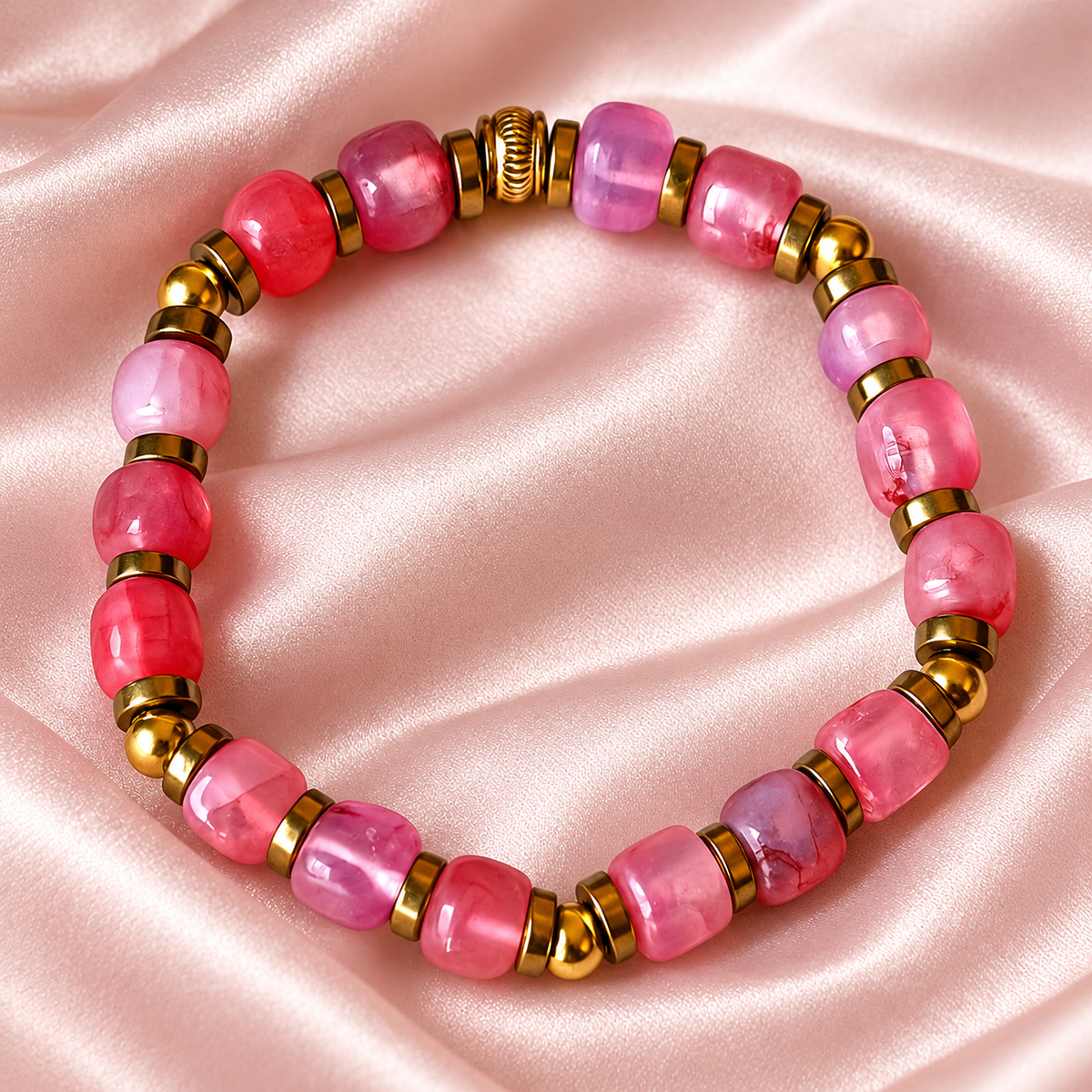 Hematite & Agate Gemstone Bracelet