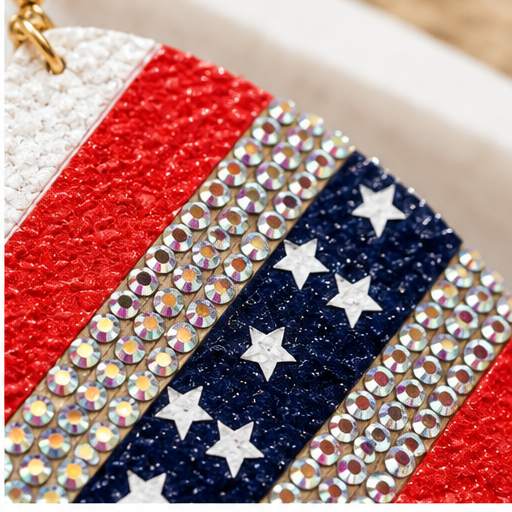 American Sparkle Tear Drop Earrings