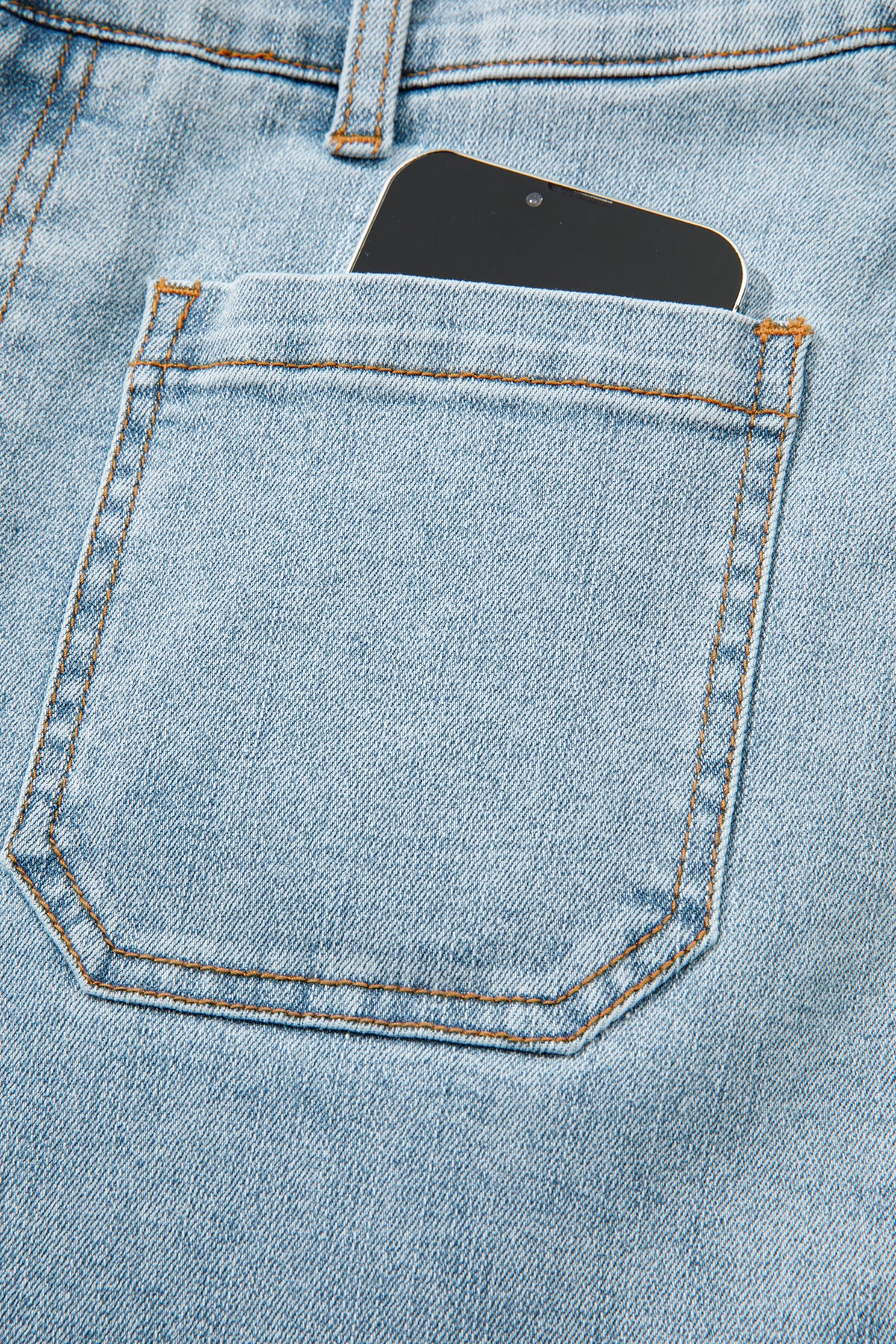 Blue Haven Patch-Pocket Wide-Leg Jeans