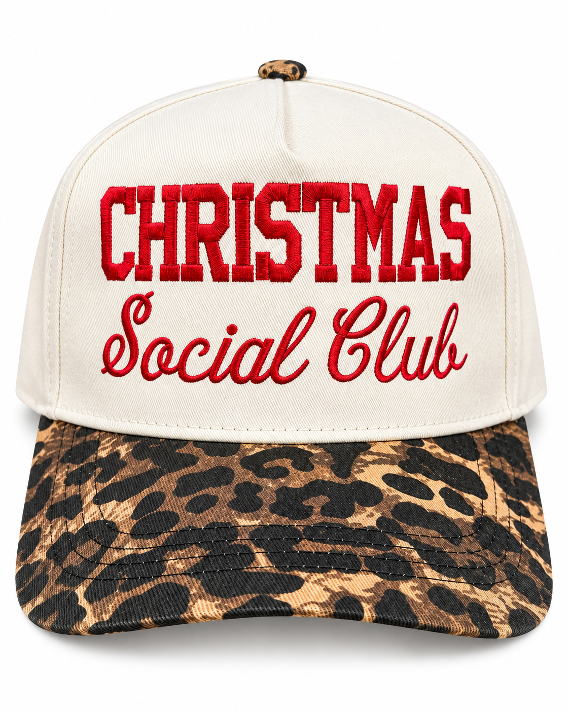 Christmas Social Club Leopard Print Snapback Hat
