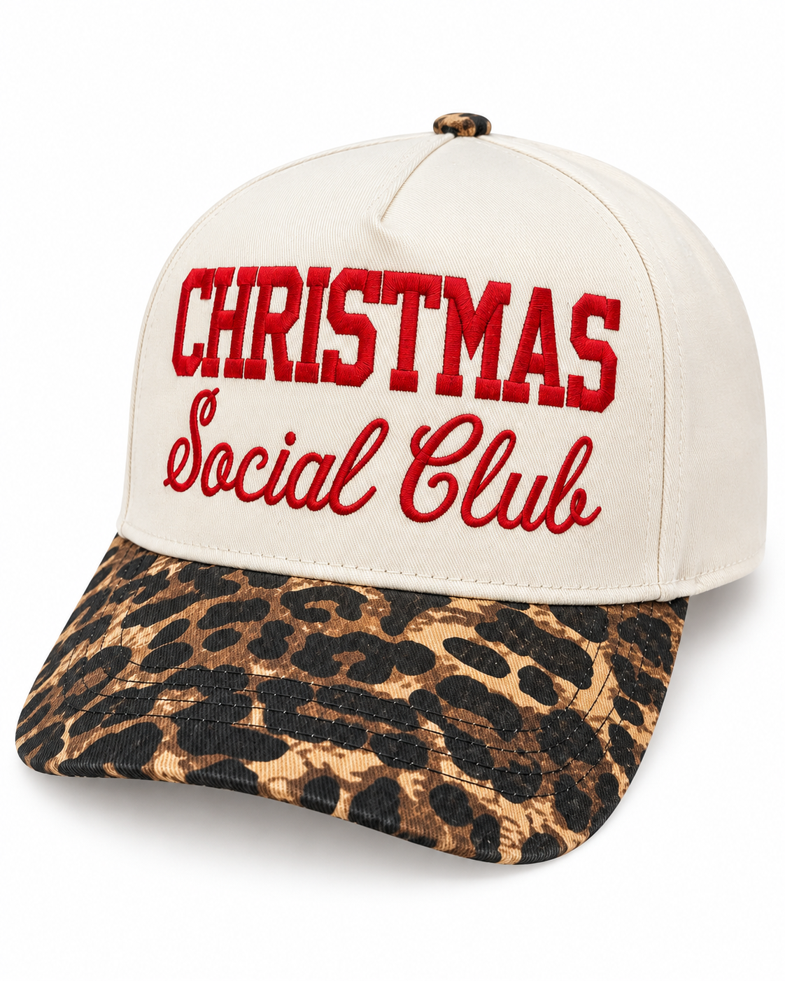 Christmas Social Club Leopard Print Snapback Hat