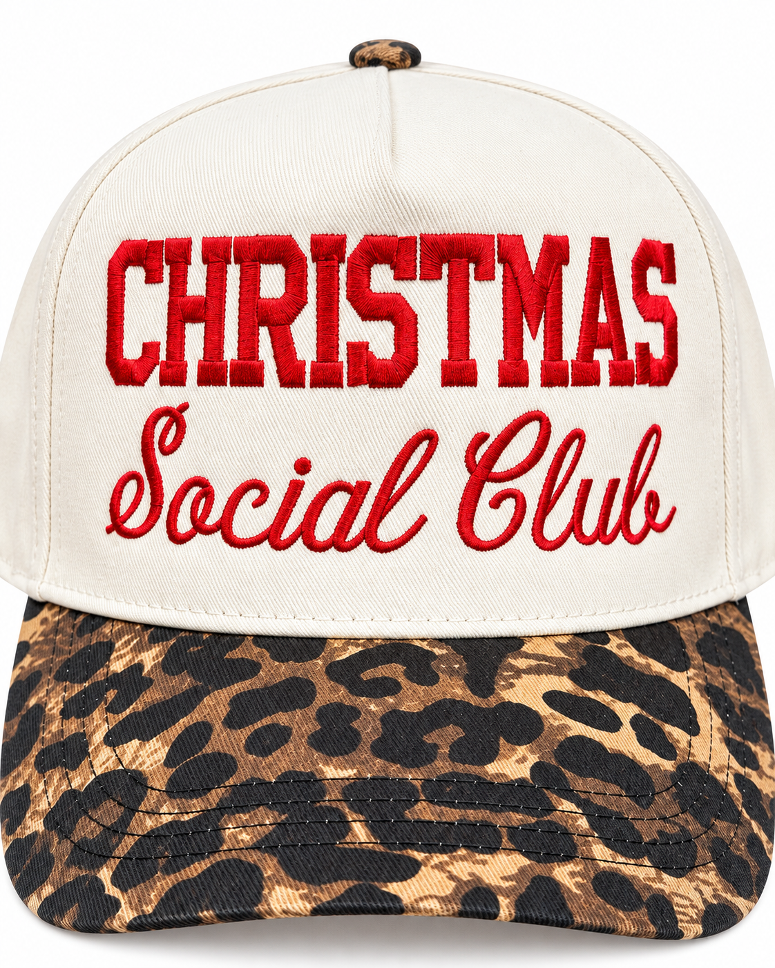 Christmas Social Club Leopard Print Snapback Hat