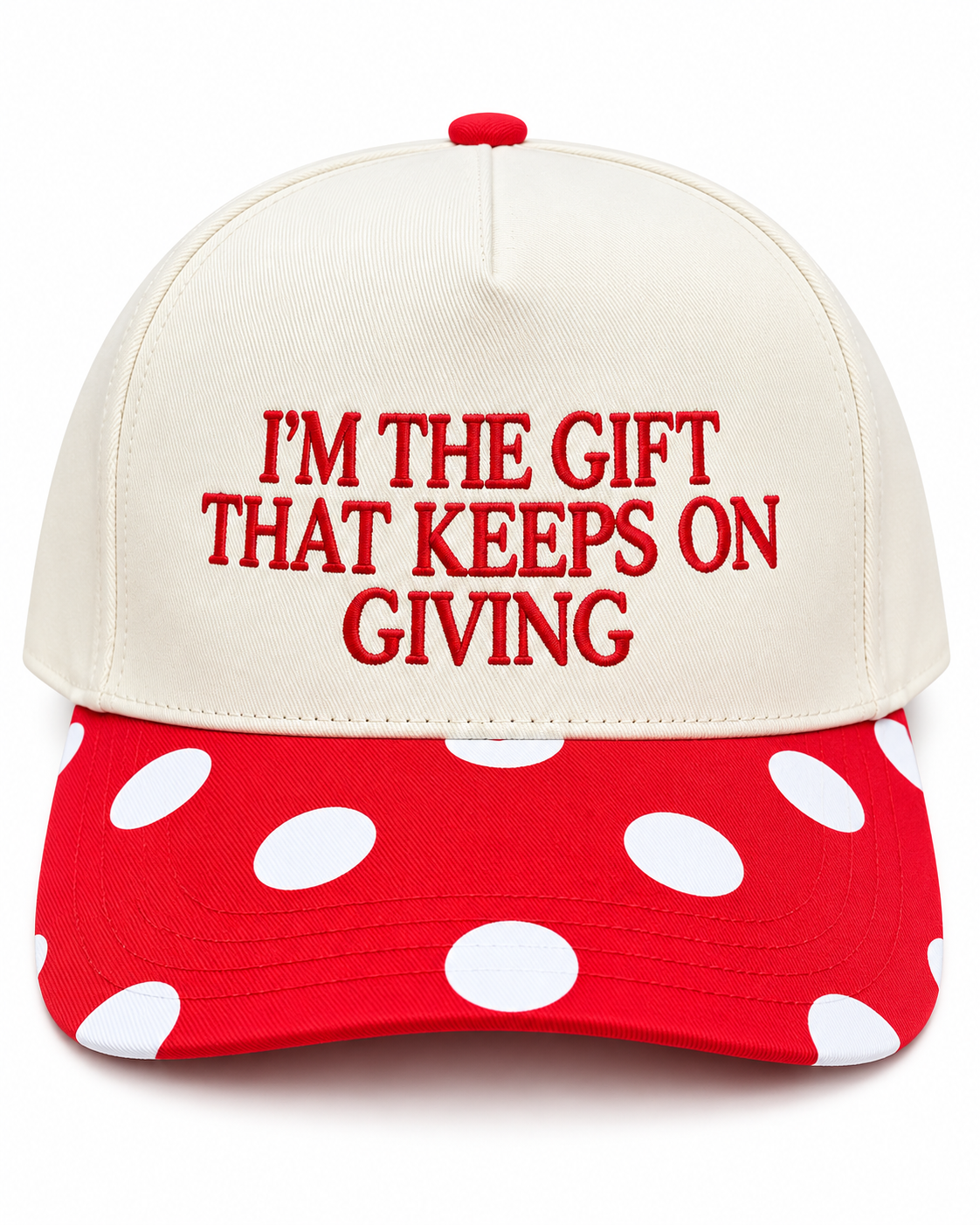 I'm The Gift That Keeps Giving Polka Dot Christmas Hat