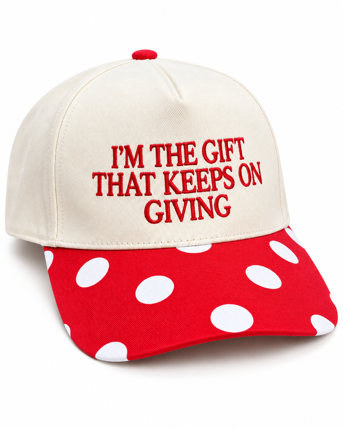 I'm The Gift That Keeps Giving Polka Dot Christmas Hat