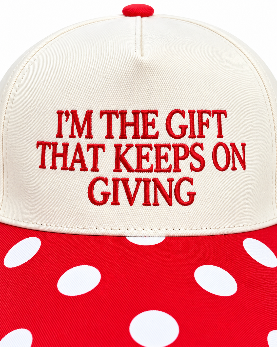 I'm The Gift That Keeps Giving Polka Dot Christmas Hat