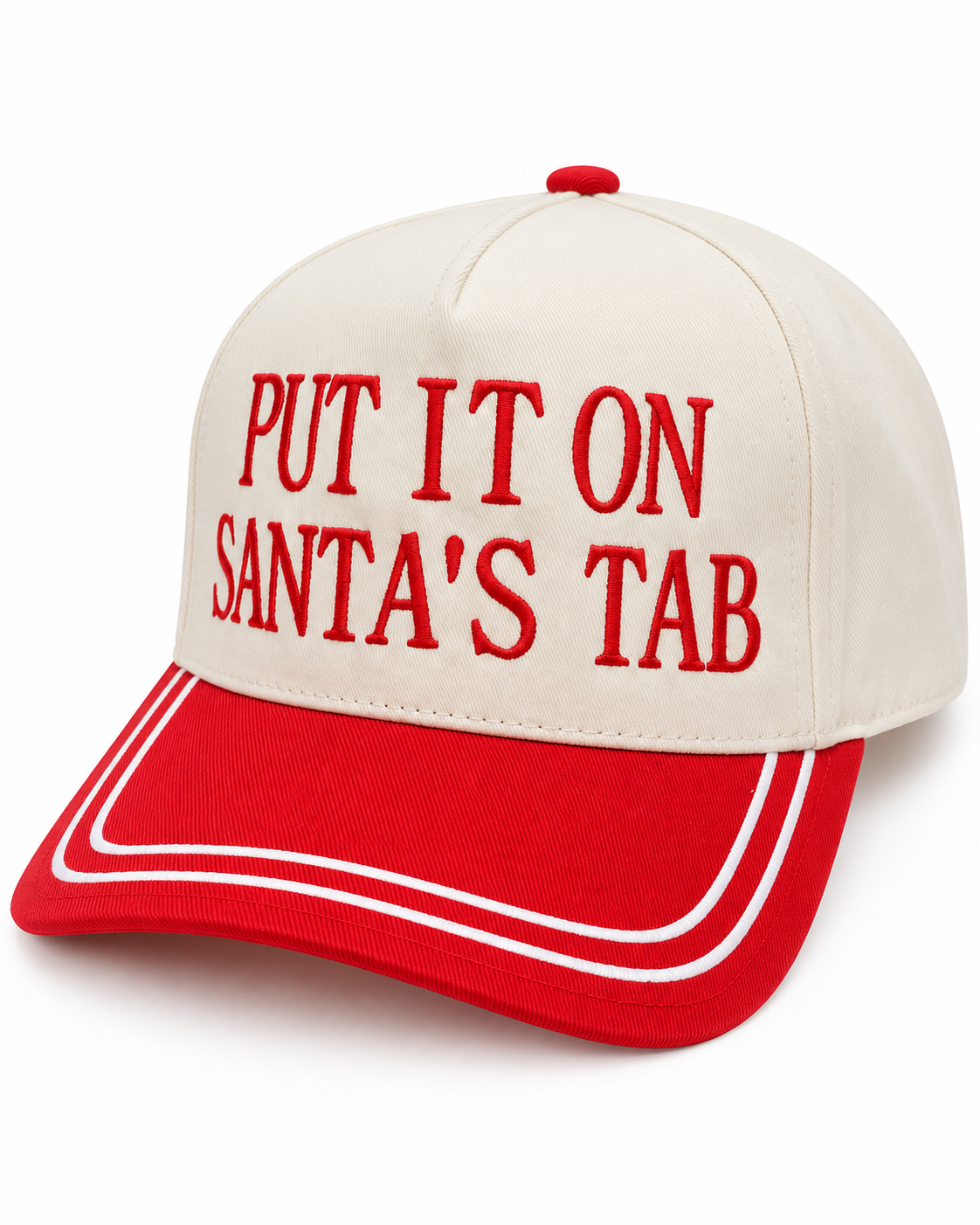 Put It On Santa’s Tab Embroidered Christmas Snapback Hat