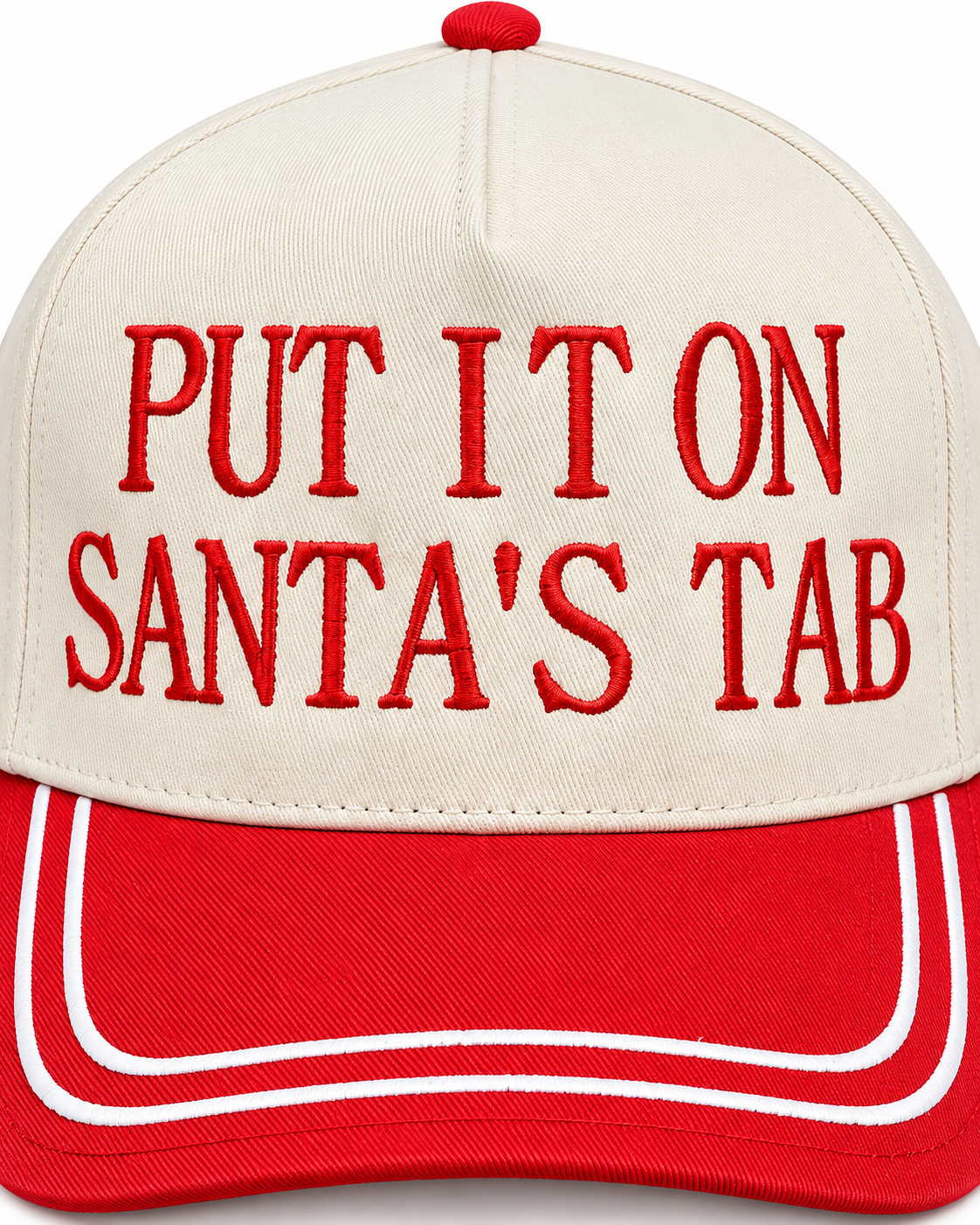Put It On Santa’s Tab Embroidered Christmas Snapback Hat
