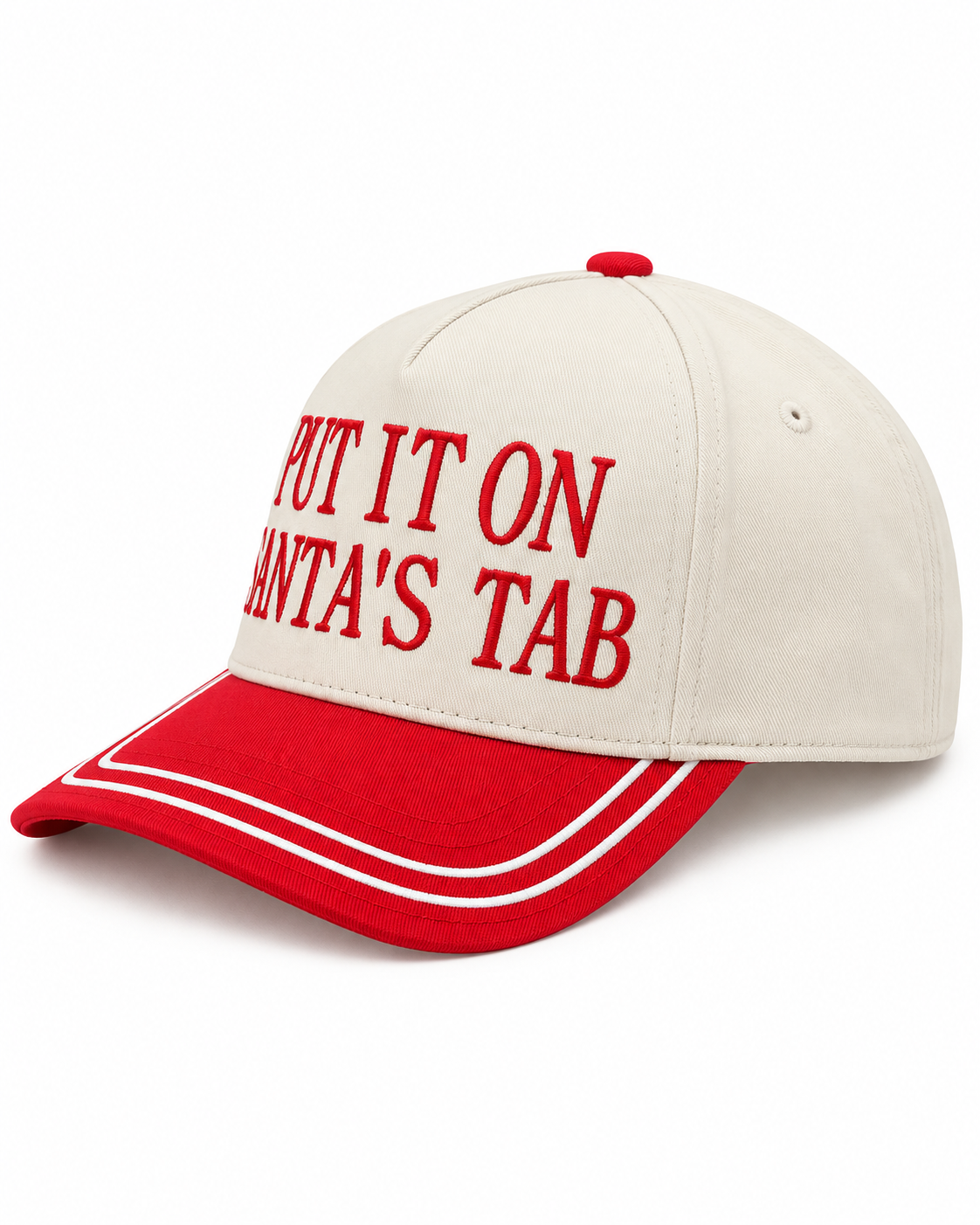 Put It On Santa’s Tab Embroidered Christmas Snapback Hat
