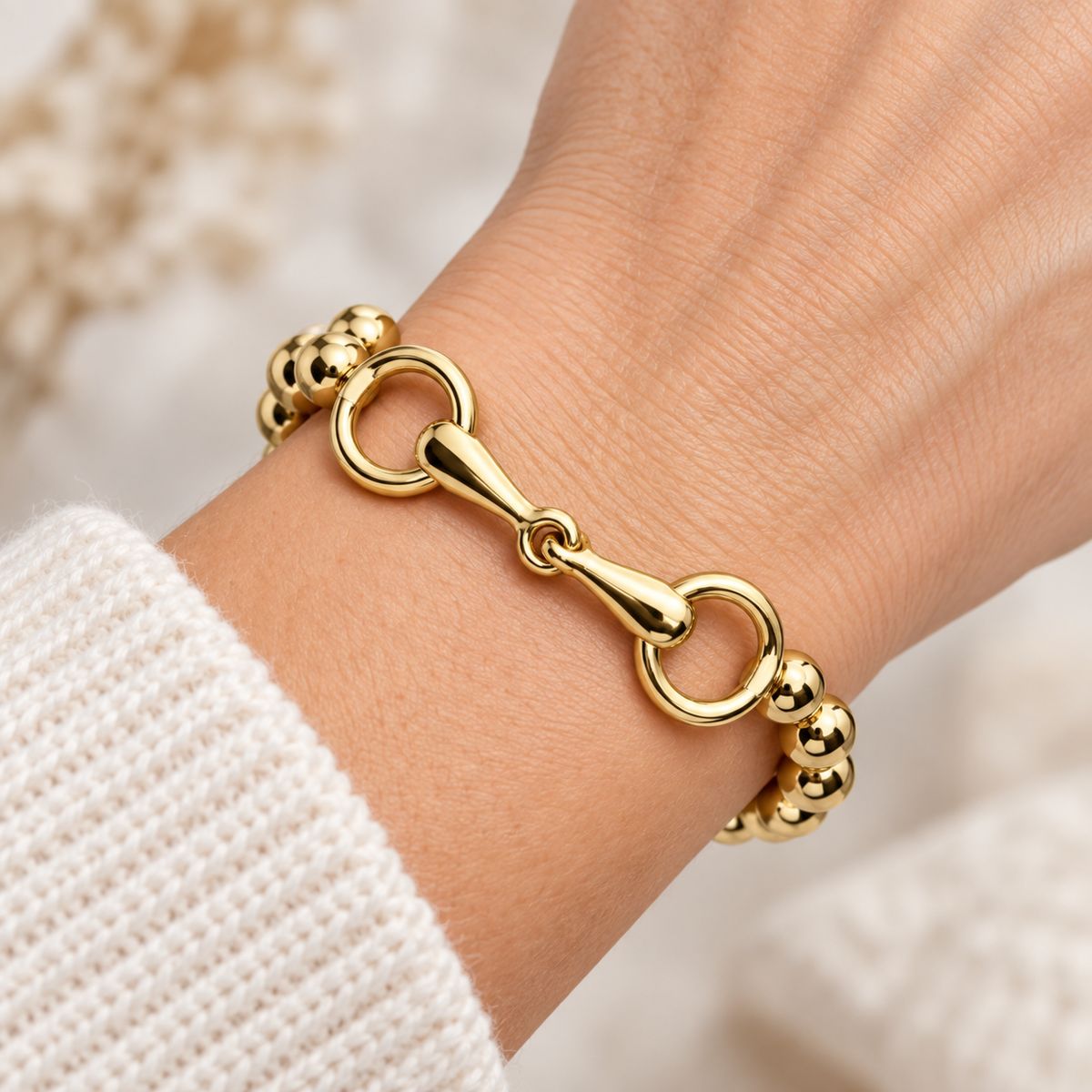 Golden Reins Snaffle Bit Stretch Bracelet
