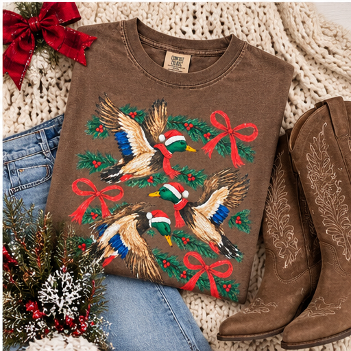 Ducks and Holly Tee/Long Sleeve