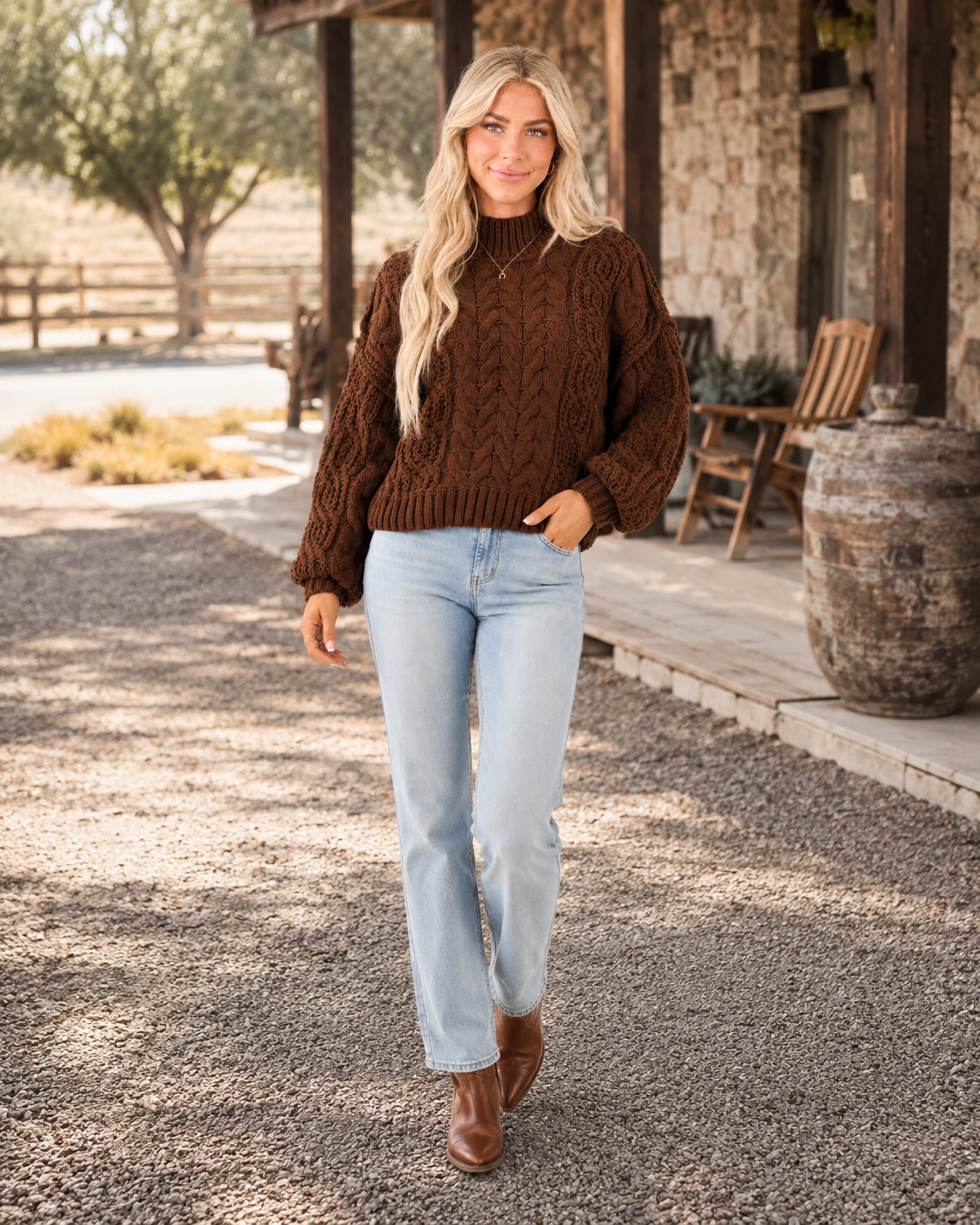 The Aspen Ridge Cable Knit Sweater