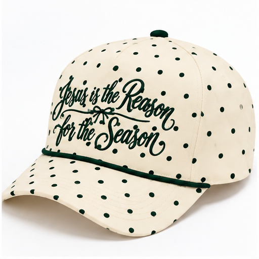 Jesus Is the Reason Polka Dot Embroidered Snapback Hat