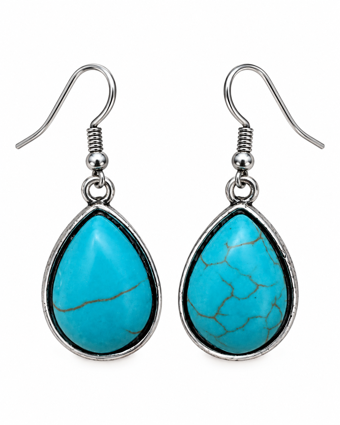 Western Faux Naja Turquoise-Tone Necklace & Earring Set