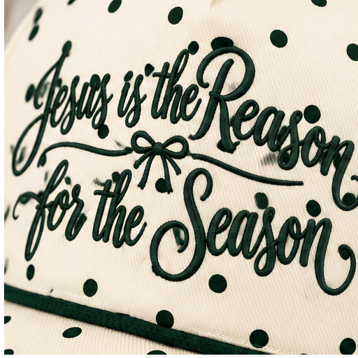 Jesus Is the Reason Polka Dot Embroidered Snapback Hat