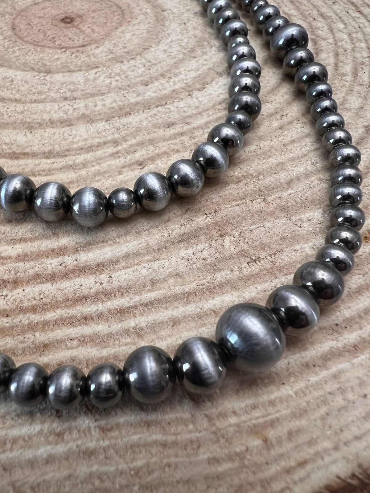 Western Faux Sterling Pearl Necklace Set | 18" & 22" Graduated Bead Duo