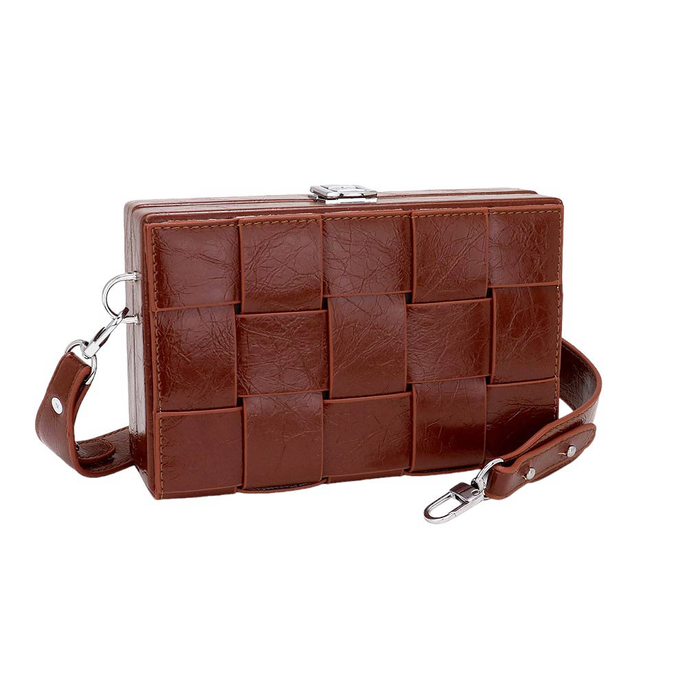 City Weave Structured Box Crossbody Bag