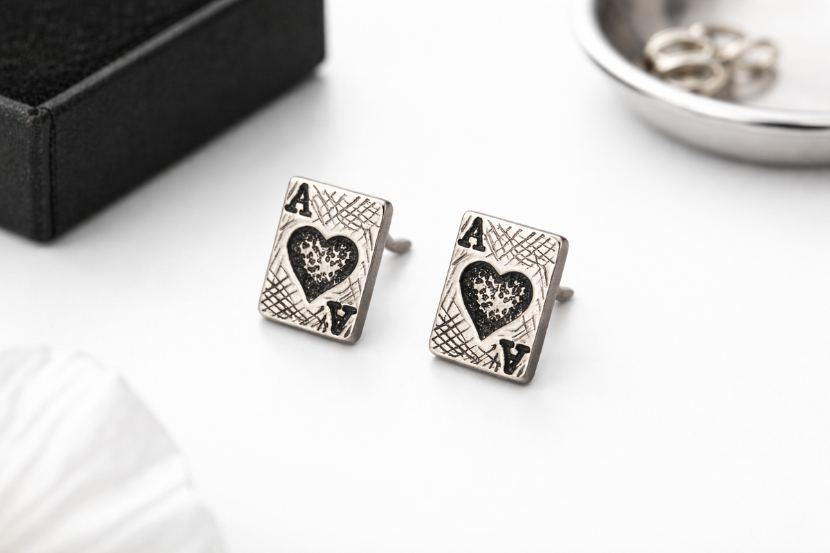High Stakes Heart Stud Earrings