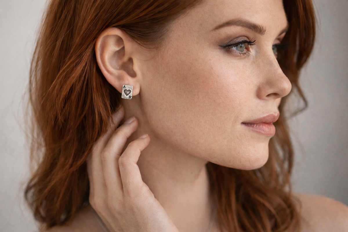 High Stakes Heart Stud Earrings