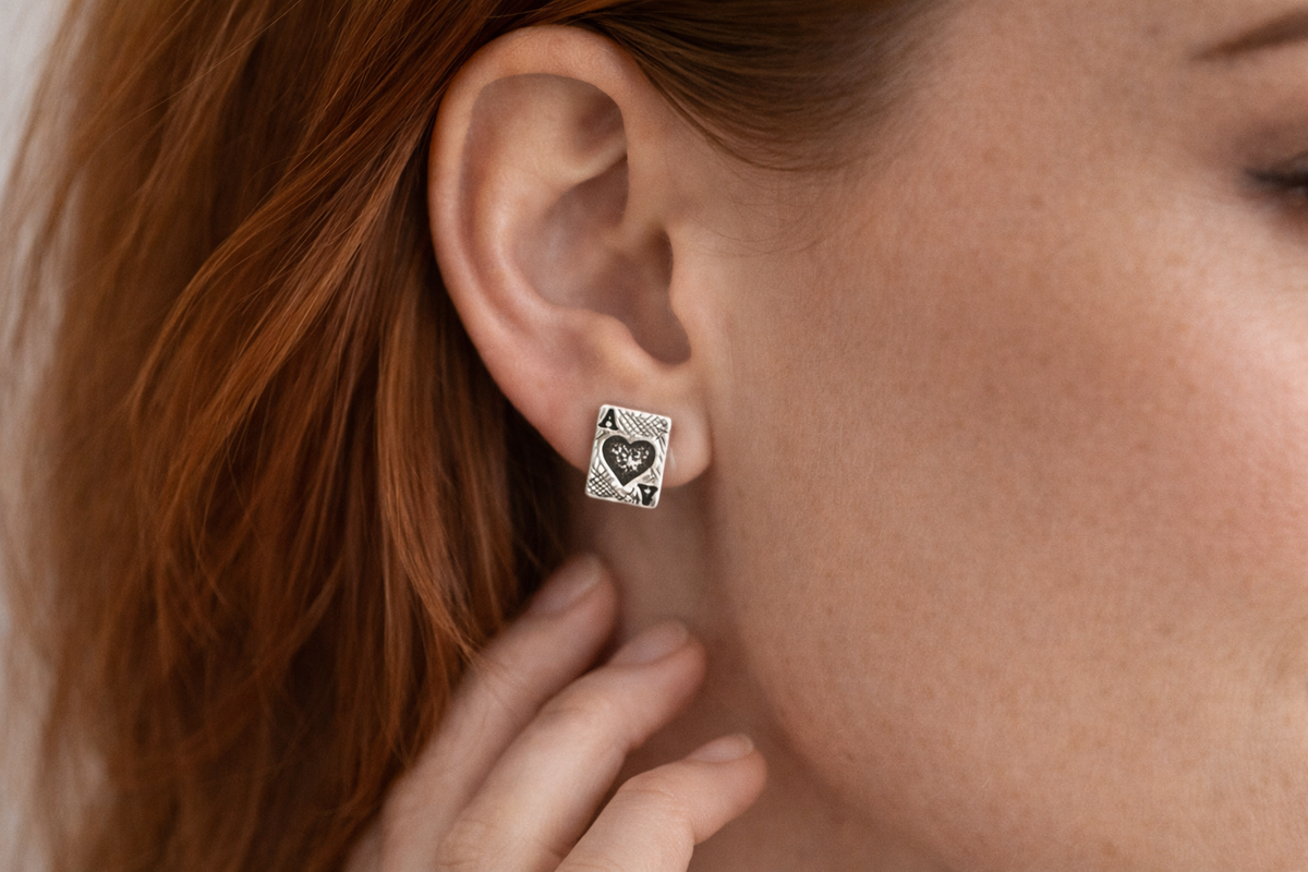 High Stakes Heart Stud Earrings