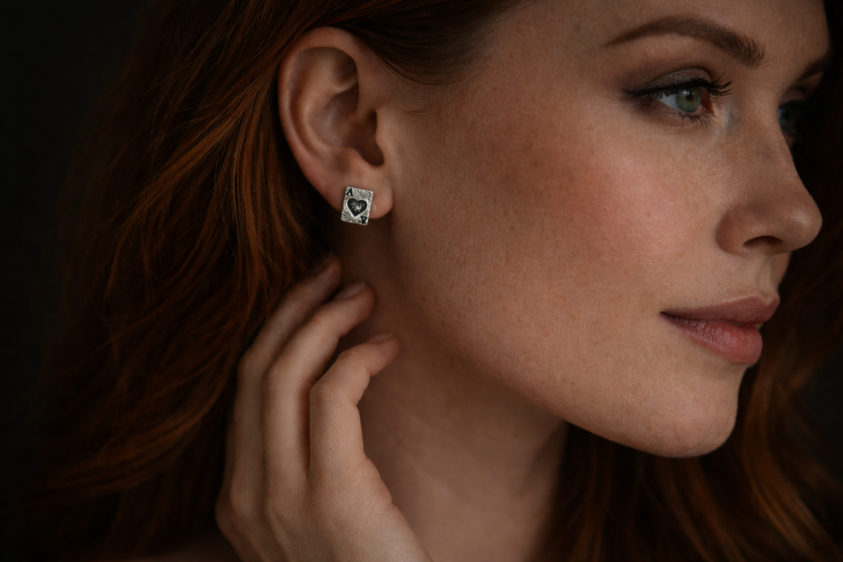 High Stakes Heart Stud Earrings