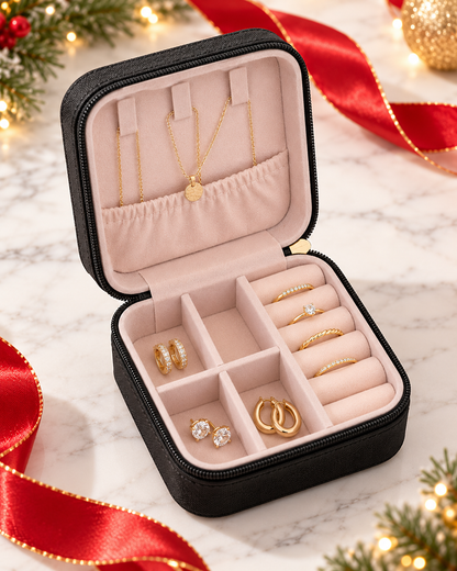 Sparkle & Go Rhinestone Travel Jewelry Organizer Case