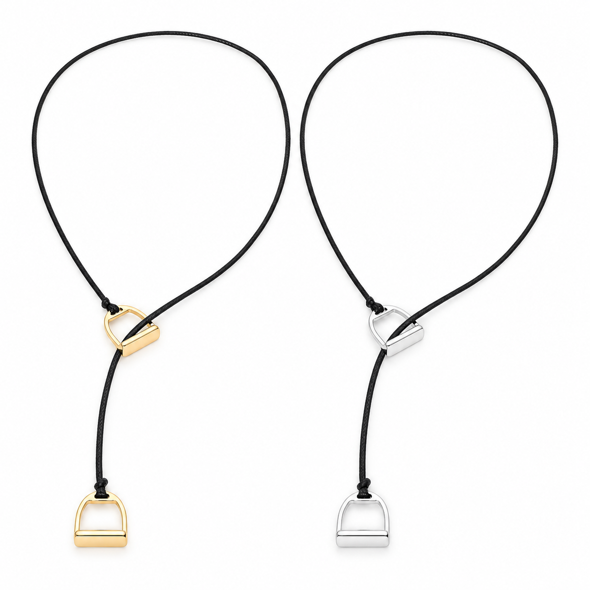 Equestrian Horsebit Adjustable Lariat Necklace | Gold or Silver