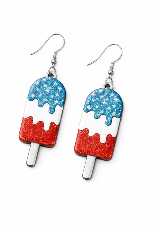 Summertime Americana Popsicle Fun Earrings