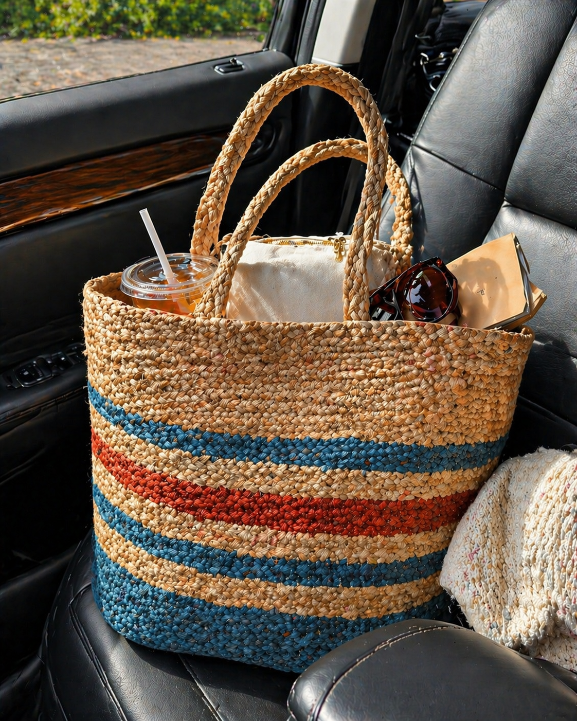 Saltline Jute Tote – Coastal Stripe
