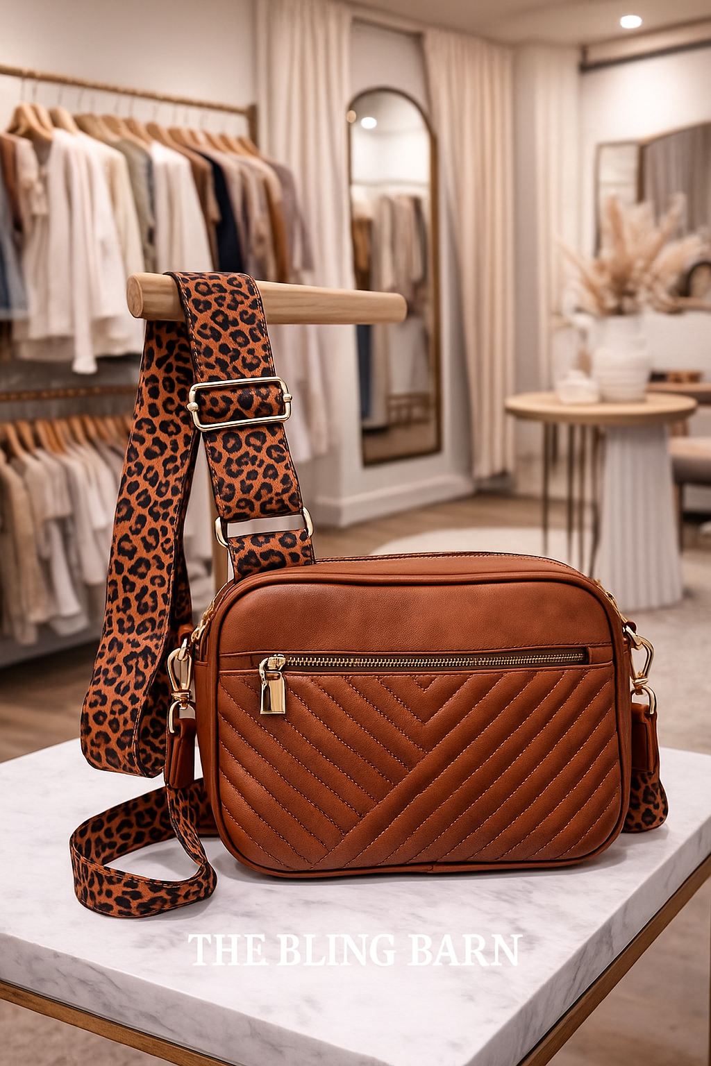 Leopard Lane Quilted Crossbody