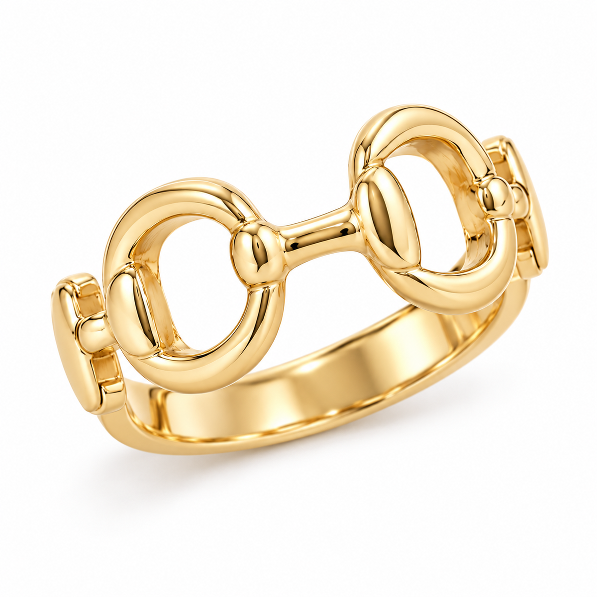 Golden Horsebit Equestrian Ring | Size 7
