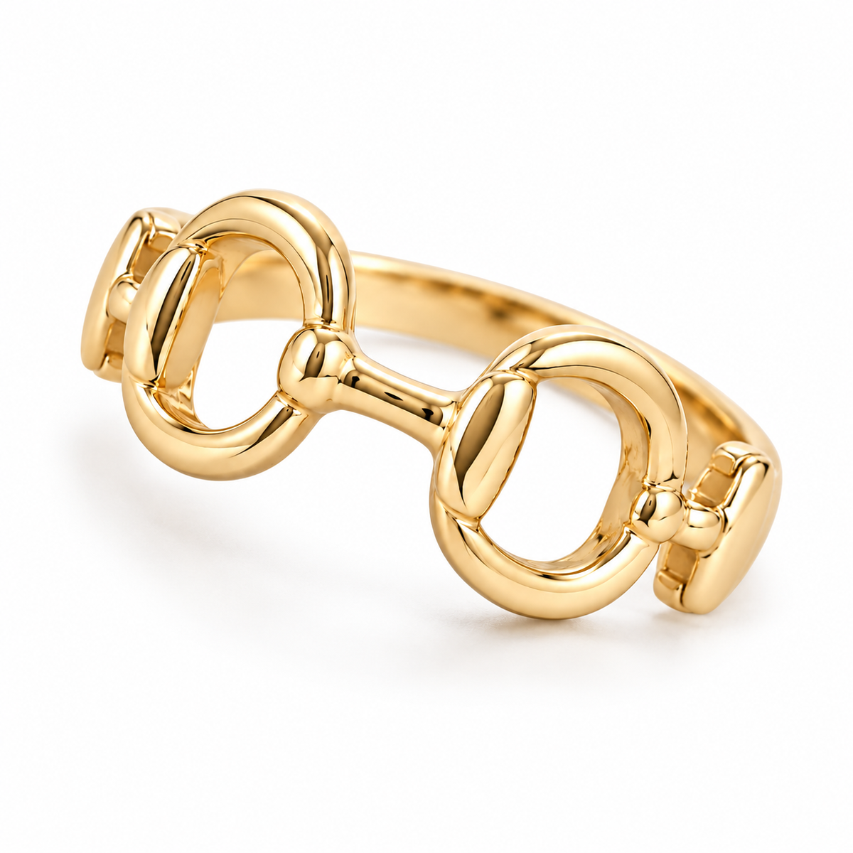 Golden Horsebit Equestrian Ring | Size 7